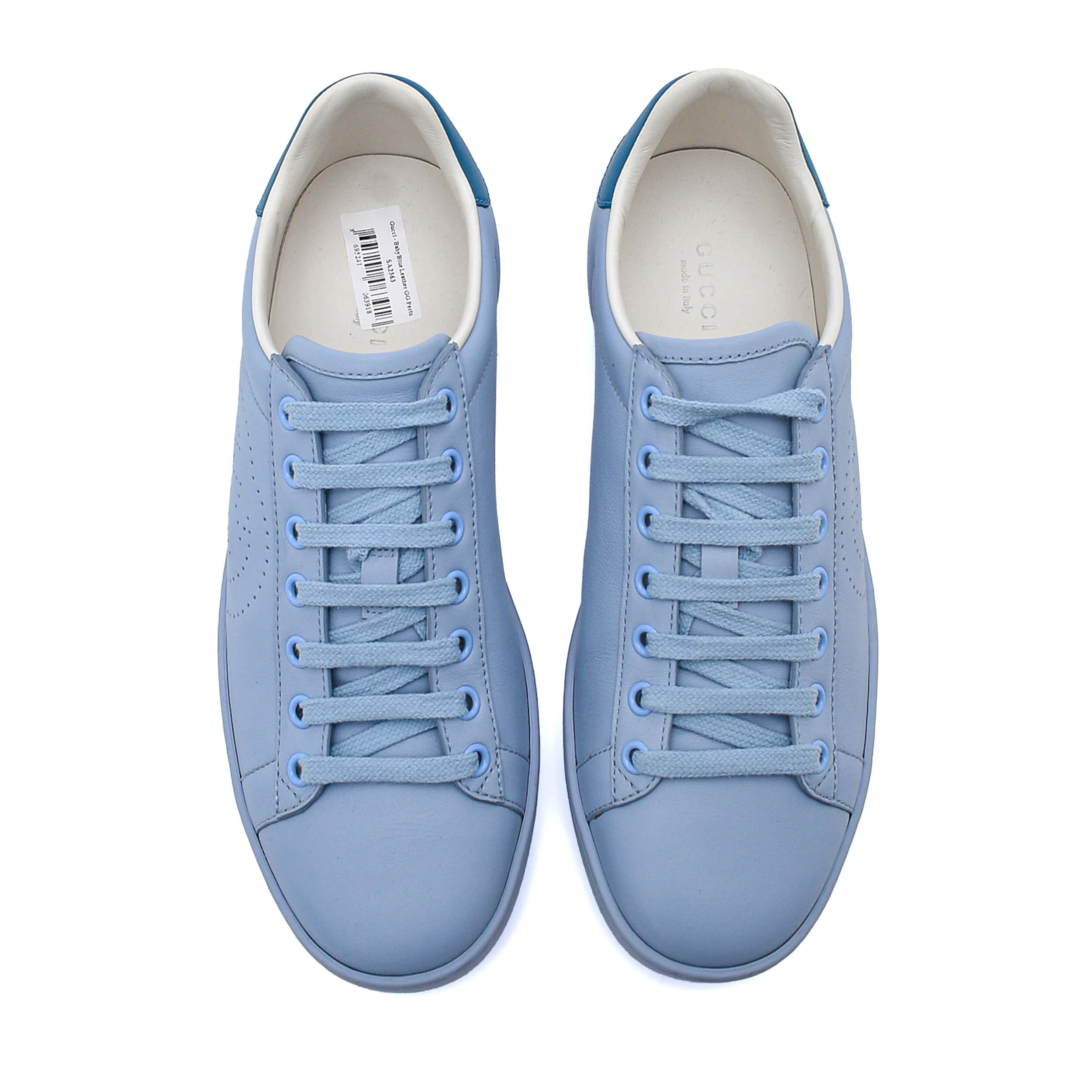 Gucci - Baby Blue Leather GG Perforated Sneakers / 37.5
